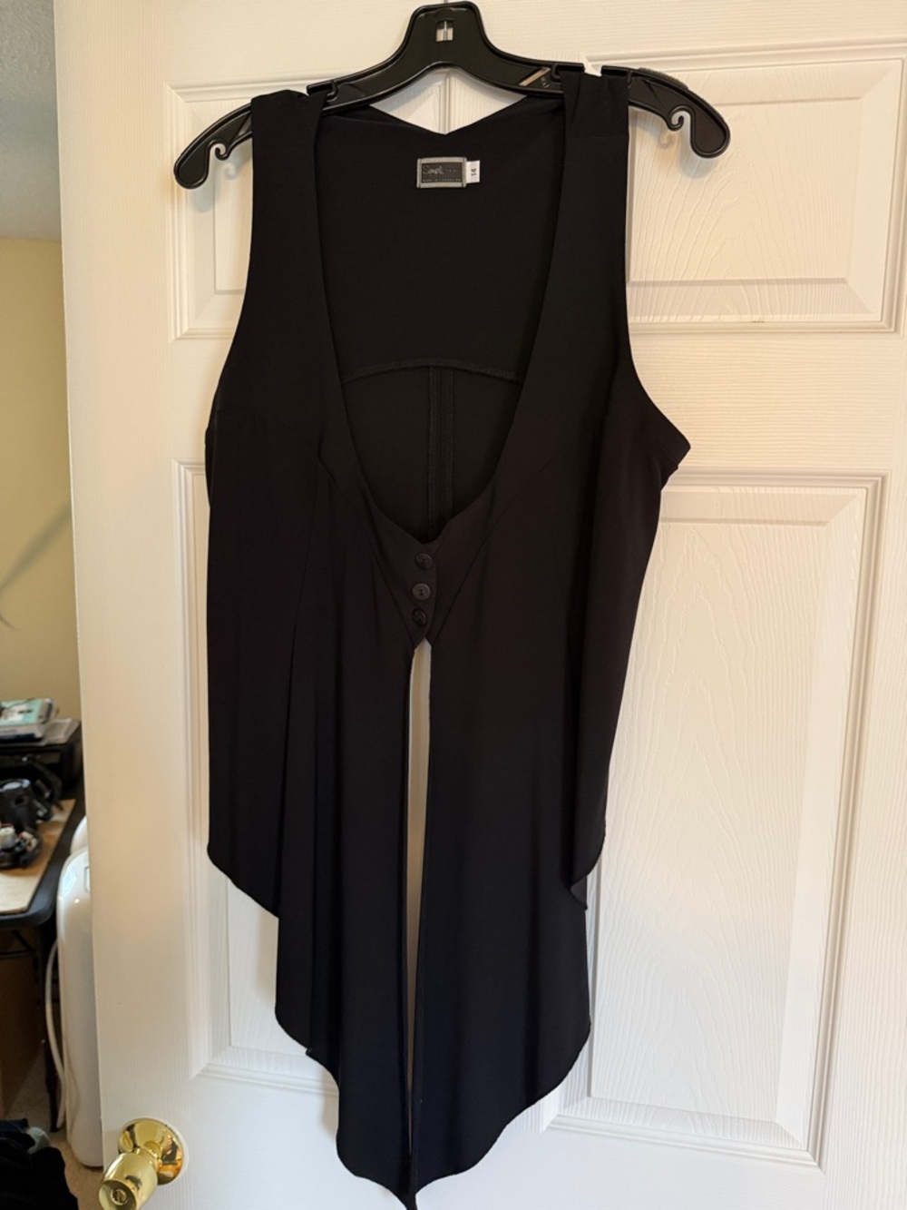Sympli Black V-Neck Sleeveless Tunic Top